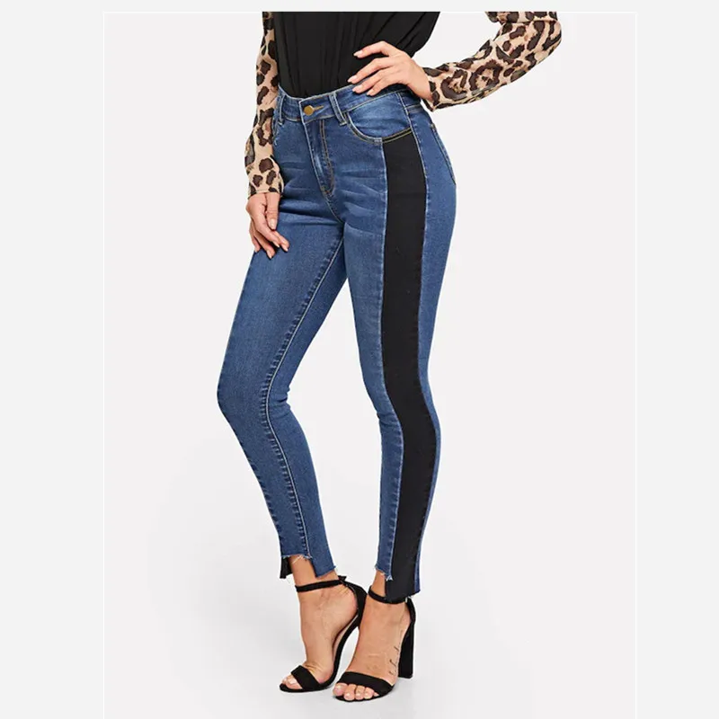 New spring hot fashion personality casual slim high waist splicing thin skinny color slim sexy ladies jeans New spring hot fashion personality casual slim high waist splicing thin skinny color slim sexy ladies jeans
