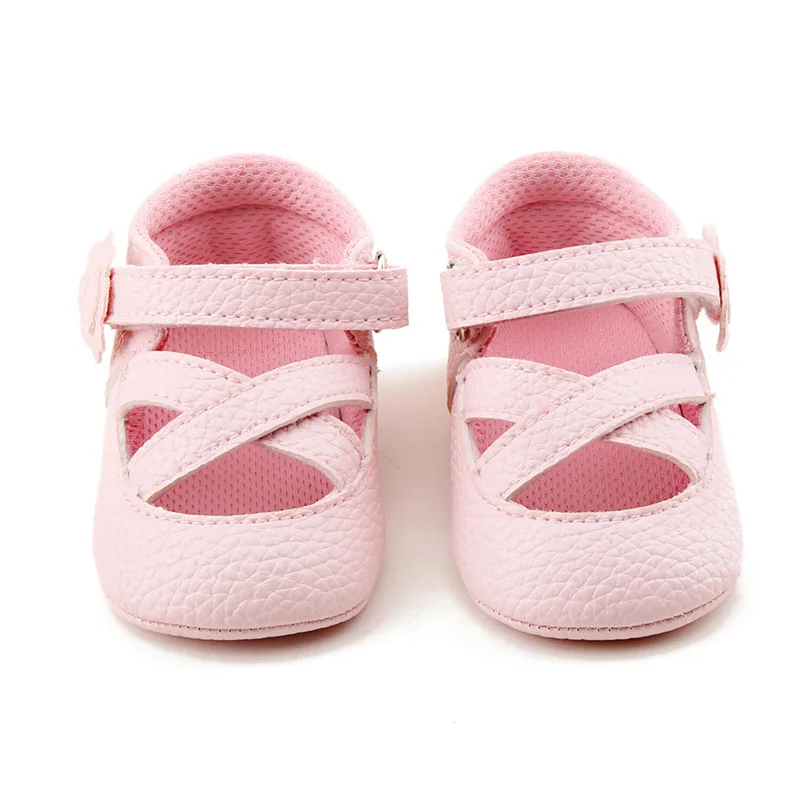 

Delebao 2017 Newdesign Summer Stripe Fashionable Element Pink Baby Girl Sandals For 0-18 Months Inant Toddler Sandals