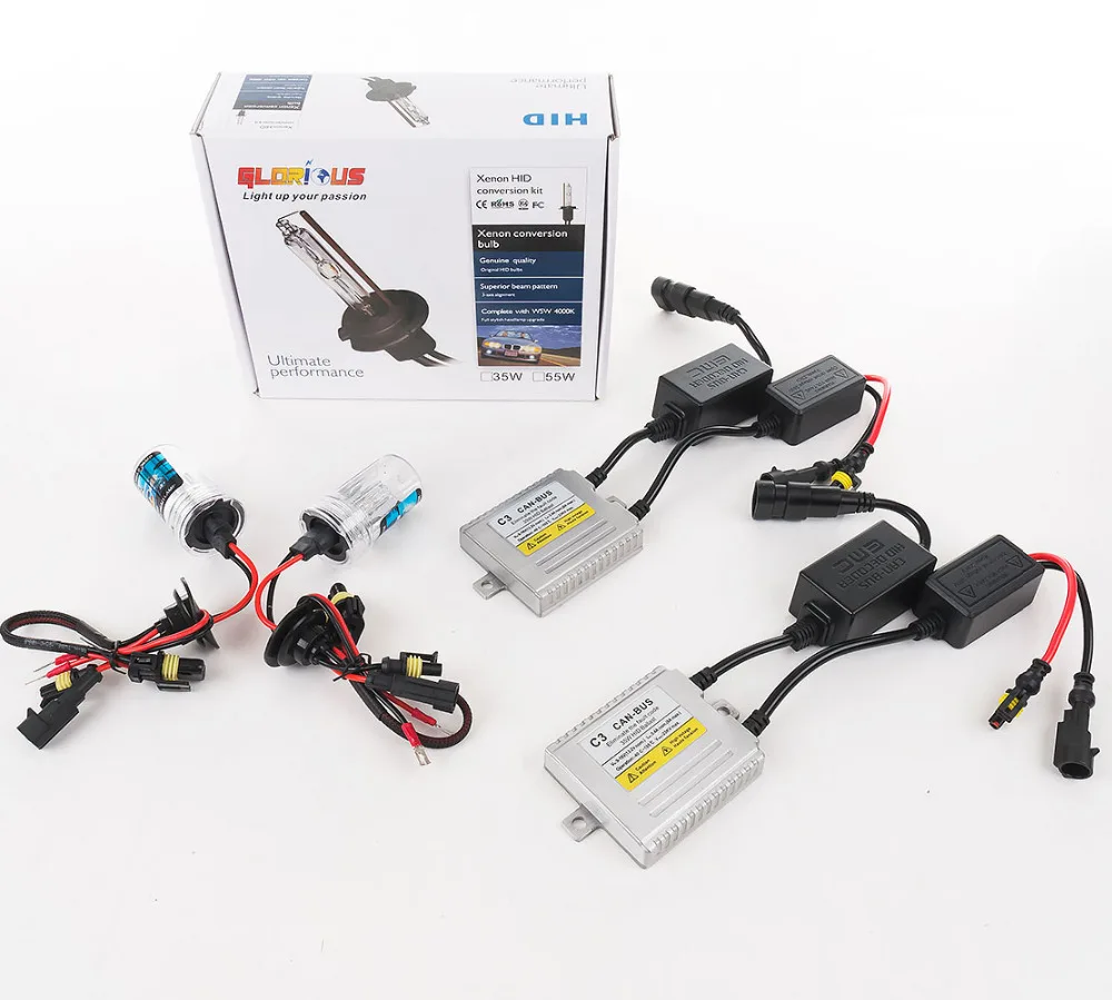 Набор ксеноновых ламп C3 Canbus H7 35 Вт HID лампы H1 H3 H4 H11 9005 9006 881 D2S ксеноновые 4300 k 5000 K 6000