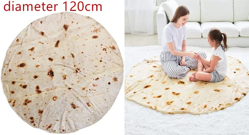 1code diameter 120cm Microfine одеяло для бурритов, летнее покрывало для кровати, флисовое теплое одеяло для дивана, мягкое одеяло для путешествий, фланелевый забавный плюшевый ковер - Цвет: 1code diameter 120cm