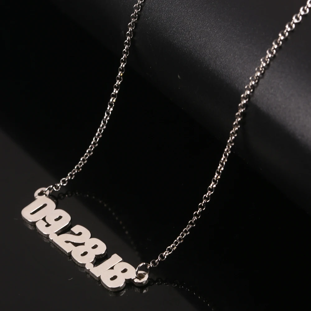RainMarch 925 Silver Personalized Number Necklace Women Necklaces & Pendants Customiz Necklace Anniversary Jewelry Birthday Gift (2)