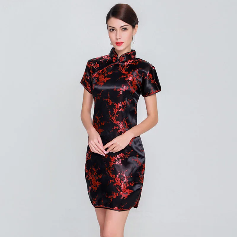 Элегантный тонкий размера плюс Qipao 2021 новый китайский женское вискозное платье с воротником «Мандарин», Винтаж Cheongsam платья S-3XL 4XL 5XL 6XL - изображение