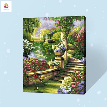 

Garden Road Flower Scenery Frameless Digital Painting By Number Acrylic Paint Modern Wall Art Canvas Painting Home Deco Deal