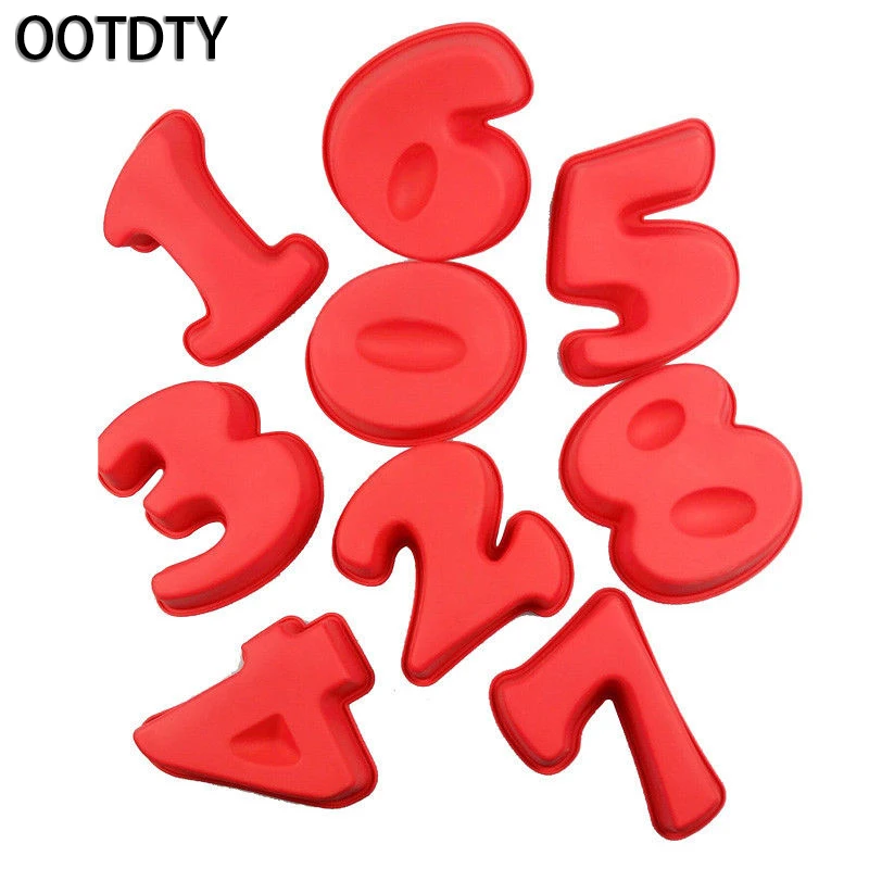 

OOTDTY Large Silicone Number Cake Tin Mould Birthday Anniversary 0 1 2 3 4 5 6 7 8