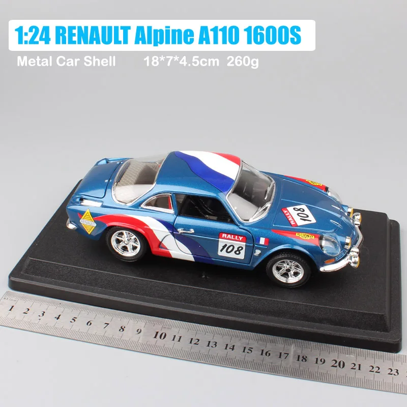 1:24 Масштаб BBurago Мини Классический RENAULT Alpine A110 1600S ралли спортивный Monte Carlo WRC литая модель игрушечная машинка для мальчиков коллекция
