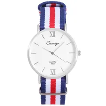 Model Colourful Nylon Strap Ladies Watch Geneva 40mm Easy Design Lady Watch Silver Chaxigo Quartz Watch Present For Girl In Inventory