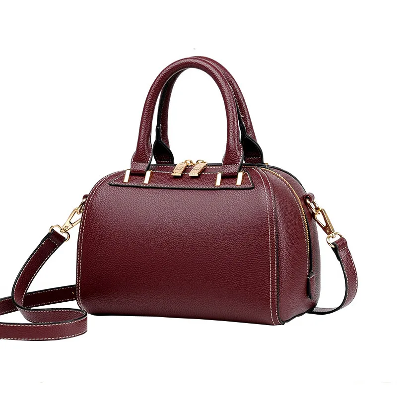 Mnee Vintage Ladies Boston Bags for Women Fashion Leather Handbag Totes Messenger Bags High Quality Designer Luxury Brand New Mnee Vintage Ladies Boston Bags for Women Fashion Leather Handbag Totes Messenger Bags High Quality Designer Luxury Brand New
