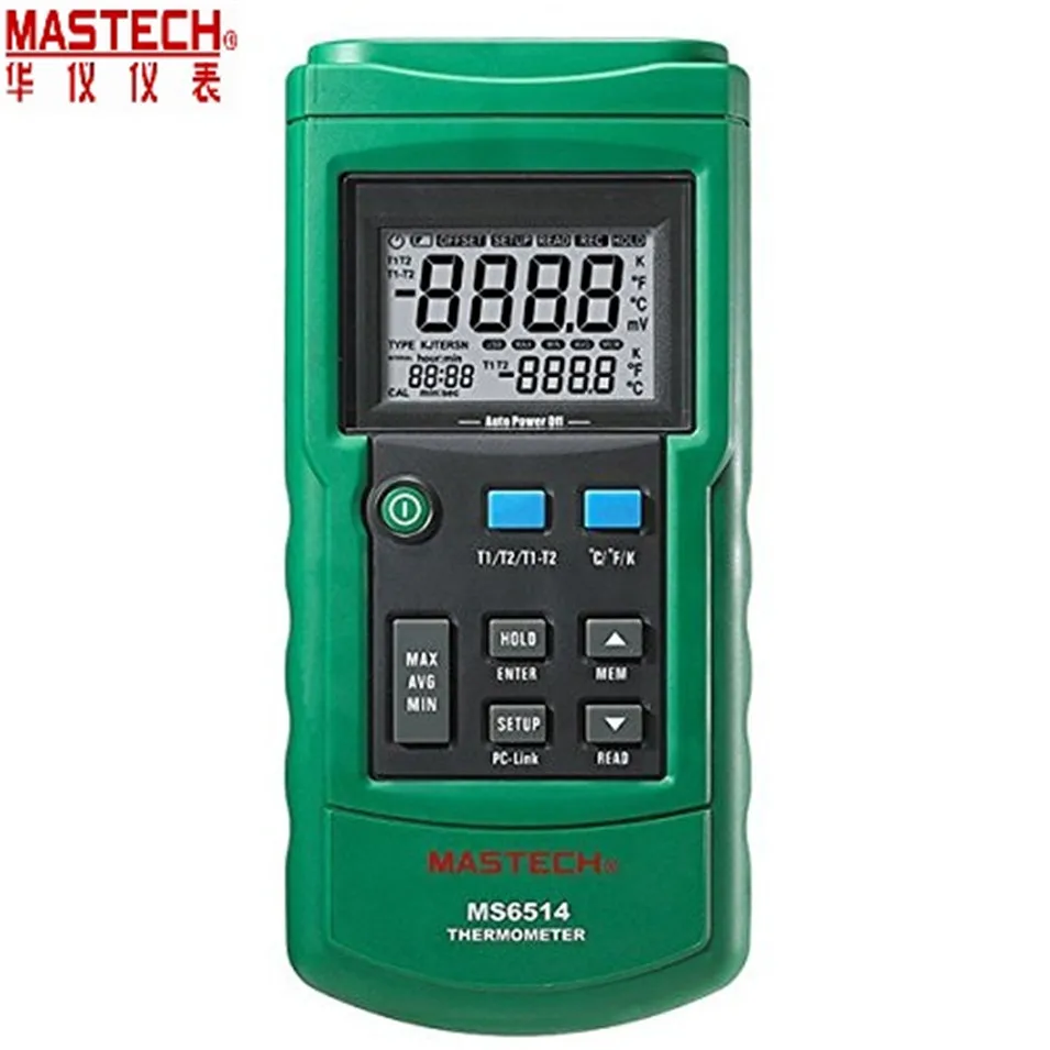

2018 Dual Channel Digital Thermometer Temperature Logger Tester USB Interface 1000 Sets Data KJTERSN Thermocouple MASTECH MS6514