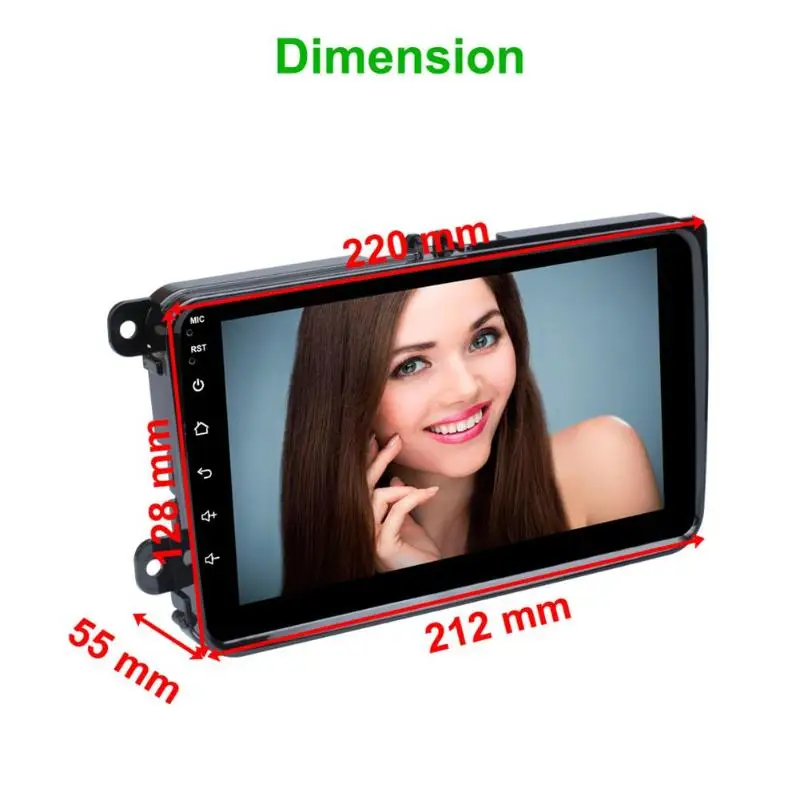 Perfect 8 inch Touch Screen Android 8.1 Quad Core Car Stereo GPS Nav Bluetooth WiFi USB FM Radio Head Unit for Golf 13