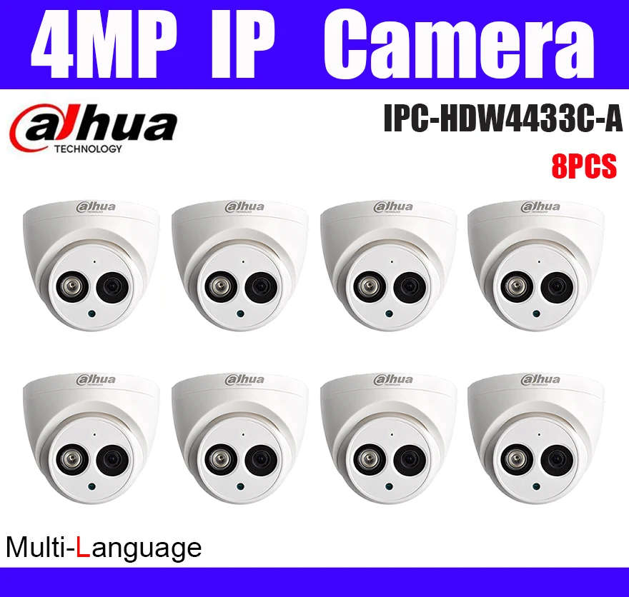 

original 4MP IP Camera IPC-HDW4433C-A POE Built-in Mic H.265 IP67 replace IPC-HDW4431C-A Dome Network Camera HDW4433C-A