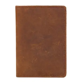 

Men's Crazy Horse Genuine Leather Passport Cover Business Unisex Durable Travel Card Holder Wallet Case for All Countries