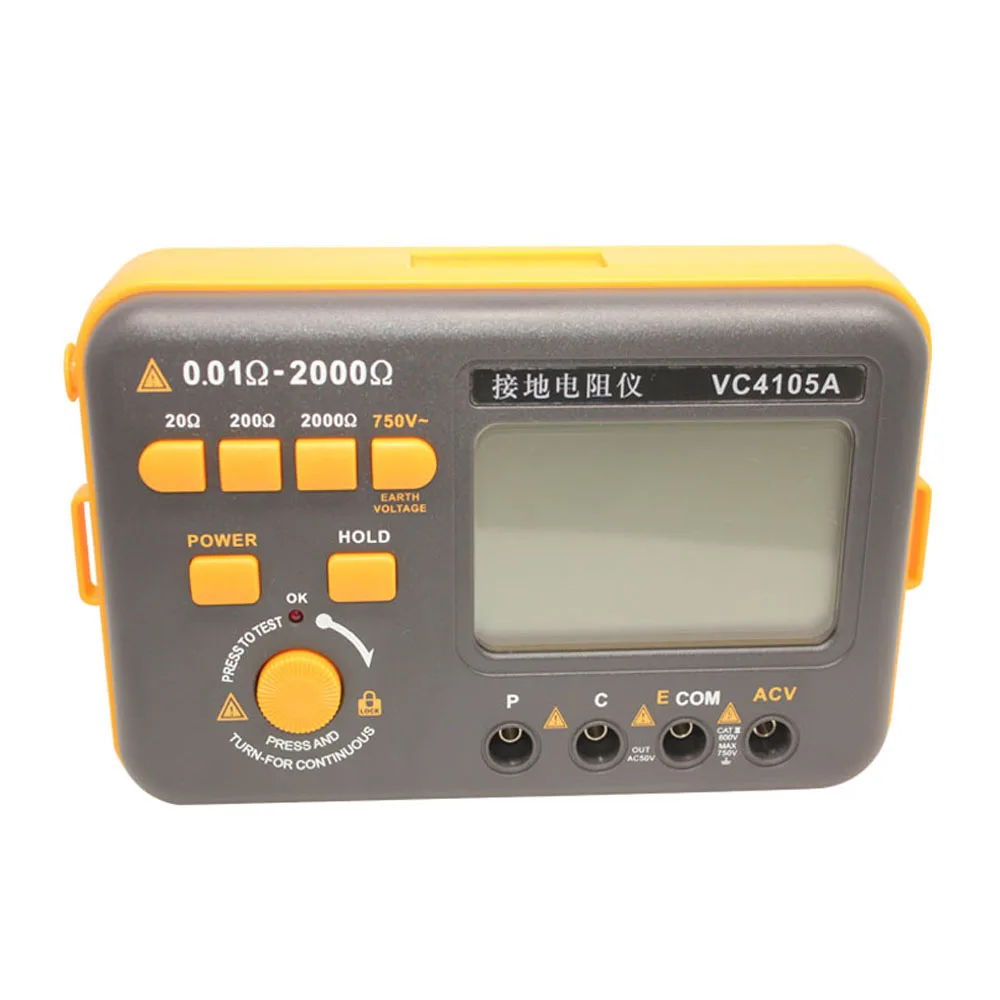 

Eone VC4105A Digital Earth Resistance Meter Grounding Resistance Testing Meter AC Voltage Measurement