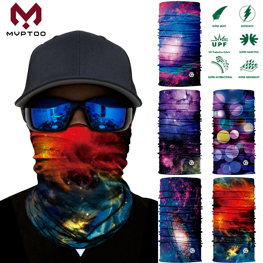 

3D Seamless Galaxy Magic Bandana Face Mask Motorcycle Ski Riding Moto Scarf Tube Neck Gaiter Shield Anti-UV Sun Warmer Men Women