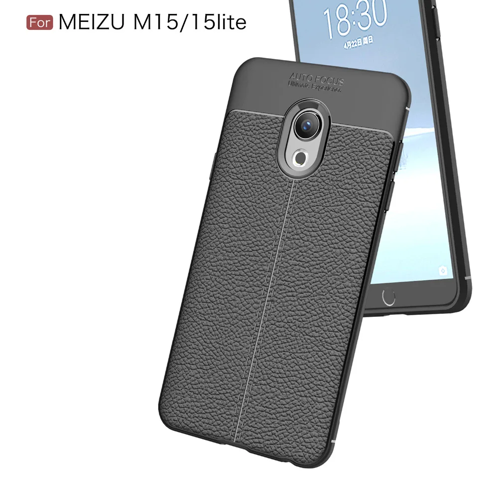 Utoper الحال بالنسبة meizu 15 لايت القضية ل meizu 15 غطاء سيليكون لينة tpu جلد ناعم كوكه ل meizu 15 زائد حالات أسود
