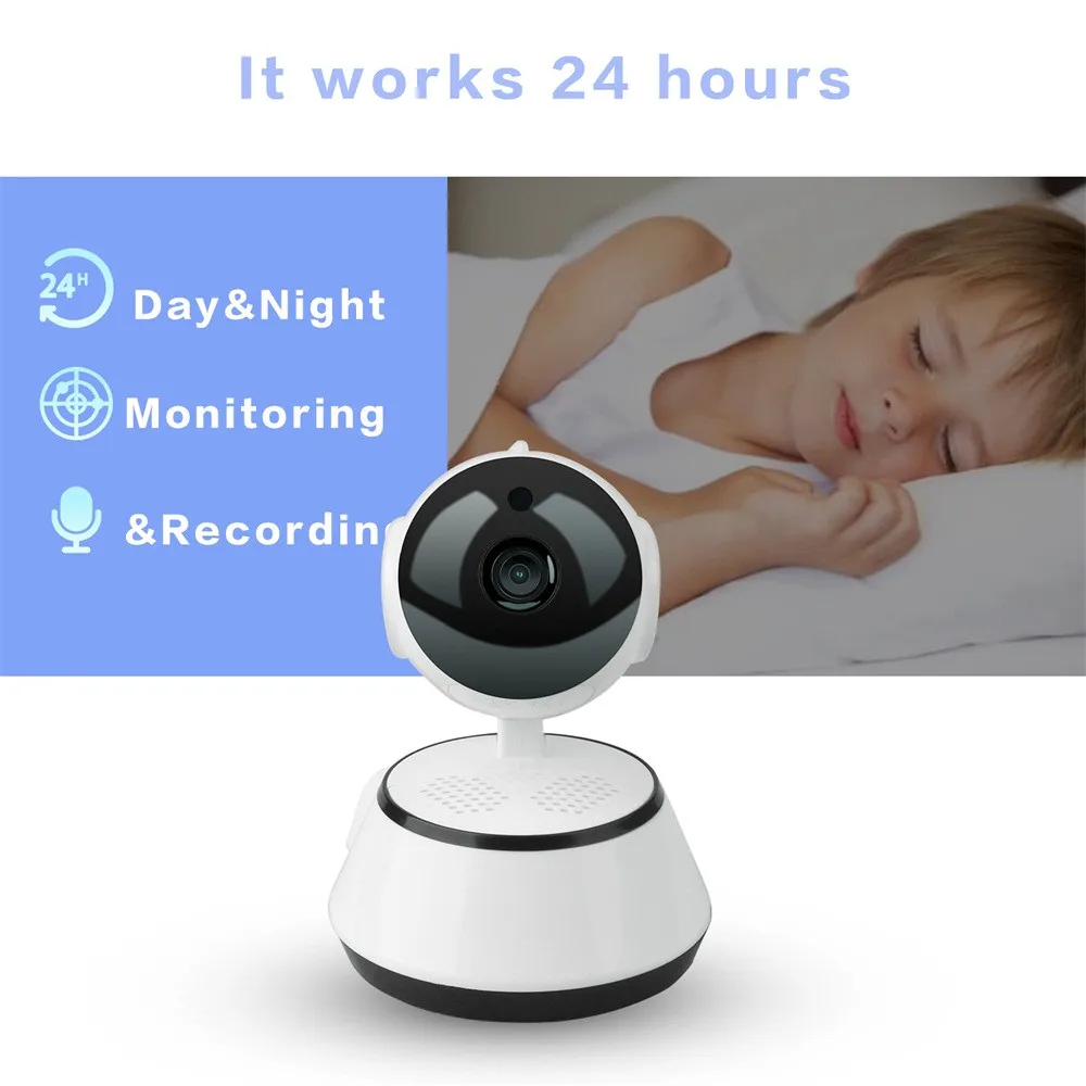 Беспроводная мини-камера с поворотом 1080 p, камера видеонаблюдения с ночным видением, Wi-Fi камера, детский монитор, потребительские видеокамеры May31