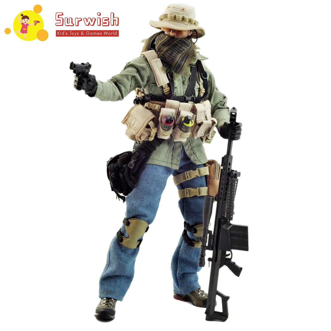 VeryHot VH1017 Sniper 1//6 Scale Black Combat Uniform Clothing Sets Weapon Model