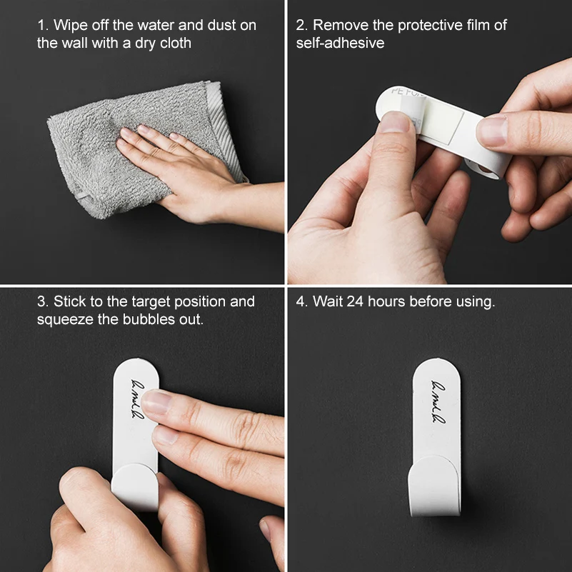 Minimalist Key Hanger Kids Wall Coat Hook Letter Rack Creative Geometric Key Holder Self-adhesive Stand Home Decoraction 4pcs (8)