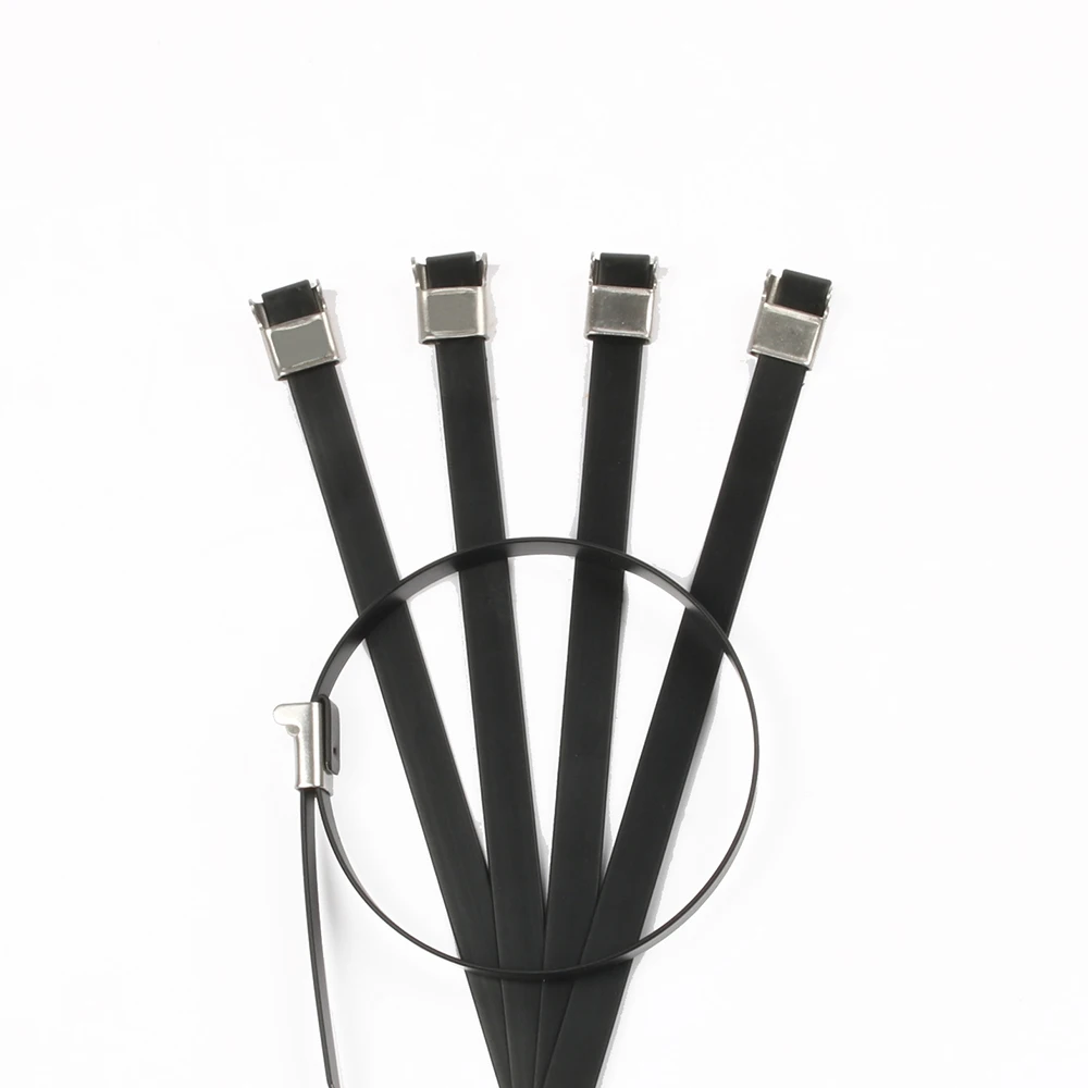 Inoxidável Zip Pvc Revestimento Forte Grau Metal Cabo Laços Tie Envoltórios 8*750 8mm 8x750 Aço 5 8*750 8mm 8x750 aço inoxidável zip pvc