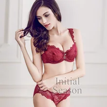 Плюс Размер Роскошный сексуальный прозрачный тонкий кружевной бюстгальтер комплект/трусики/белье yw005