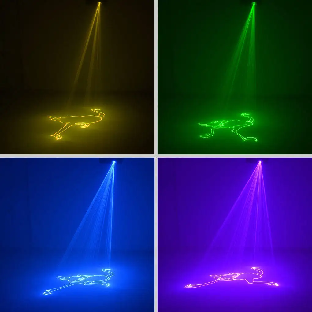 Проектор с эффектом сканирования анимации 1 Вт RGB Full Coler DMX ILDA лазерный светильник