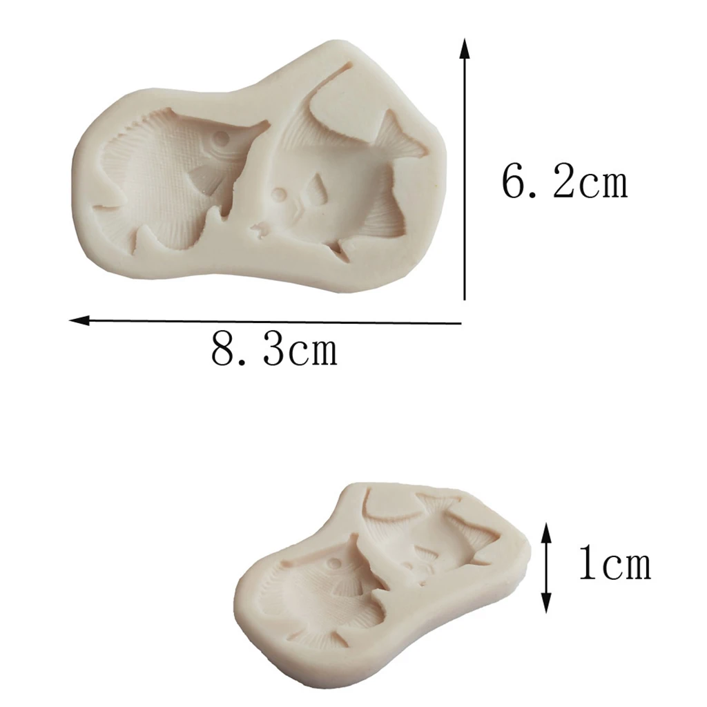 Food Shaping Tools Kiss Fish 3D Silicone Molds Fondant Cake Chocolate Shaping MOULDS Kitchen Tools 1Set/2pcs