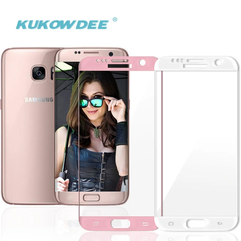 

Pink Blue Silver Full Screen Protector For Samsung Galaxy S7 S6 edge Plus Whole Film Glass Sheet