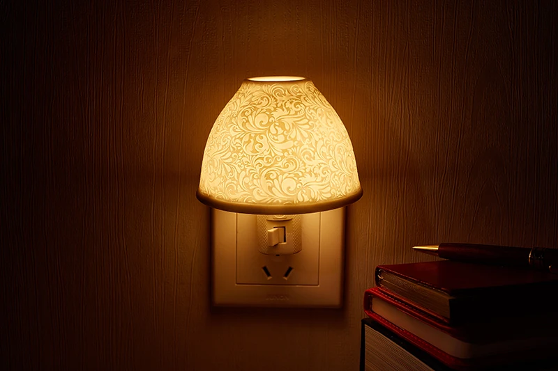 Conduziu a Luz da Noite em Casa Interior da ue Nordic Simples Cerâmica Branca - Eua Plug Iluminação Bebê Sono Leve Romântico Presente Fragrância Lâmpada no 3 Cheap Luzes noturnas