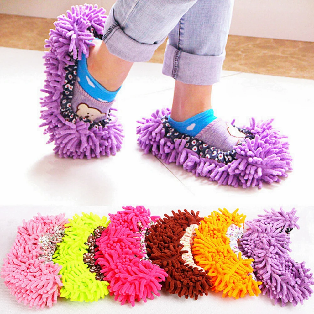 

1PCS Multifunctional Cleaner mop caps uncovered shoe covers Sweep floor uncovered lazy drag overshoes clean cloth slippers suit
