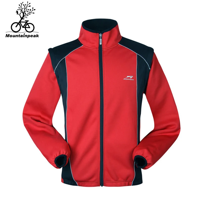 

Mountainpeak CLEARANCE Thermal Cycling Jacket Removable Sleeves Windproof Rainproof Winter Ciclismo Coat Bicycle Jacket Outwear