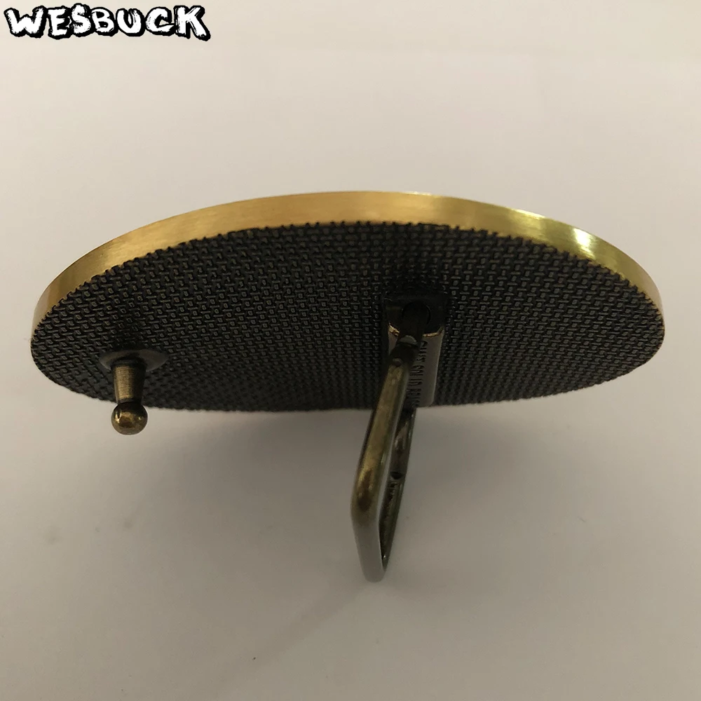 WesBuck Новый стиль Высокое качество 3D перья овальная пряжка ремня с твердой латуни