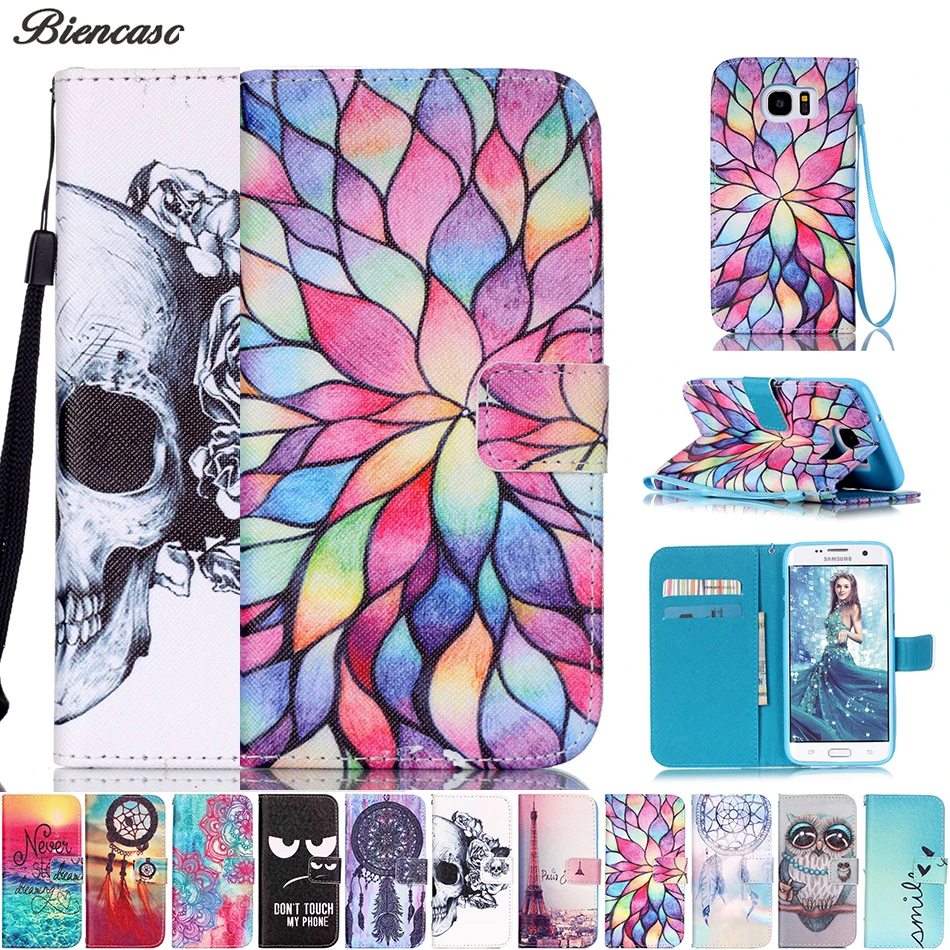 

Biencaso Wallet Flip Case for Samsung Galaxy S5 S6 S7 Edge S8 Plus J310 J510 J710 A310 A510 A320 A520 J330 J530 Cover Fundas B21