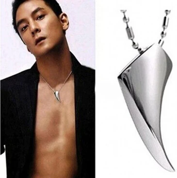 

Yisoso Fashion Men's Necklace 316L Stainless Steel Wolf Tooth Necklace Animal Pendant Necklaces 316L Stainless Steel Jewelry