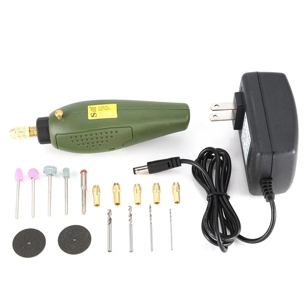 

P500-10 20W Electric Drill Mini Grinder Set Drilling Engraving DIY Power Rotary Tool Kit Grinding Engraver Pen 12000r/min