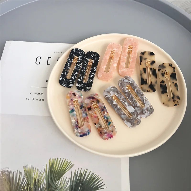 

New Women Girls Vintage Leopard Geometric Acetate Pearl Hair Clips Headwear Barrettes Hairpins Headband Fashion Hair Accessories