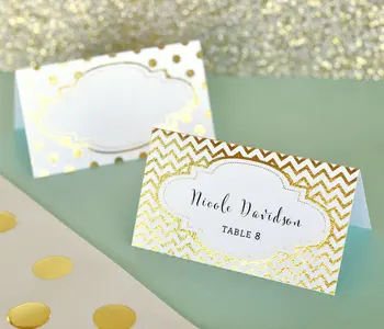 

Metallic Gold Foil Place Crads Table Cards Party Decoration 100pcs/lot Free Shipping