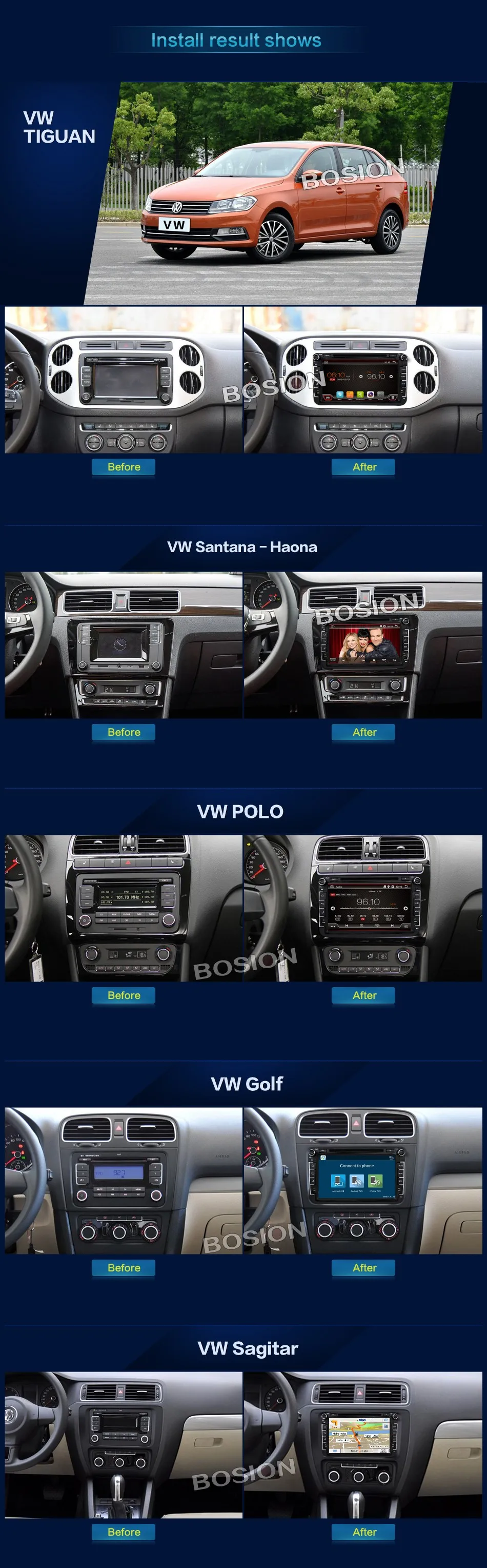 Clearance BEST PRICE!! Android 7.1 VW Car DVD GPS Navi 2GB RAM for GOLF 6 polo New Bora JETTA MK4 B6 PASSAT Tiguan SKODA OCTAVIA Fabia 11