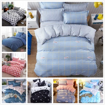 

Grey 3/4 pcs Bedding Set Duvet Cover Sheet Pillowcase Single Twin Full Double Queen King Size Bed Linens 220x240 180x220 200x230