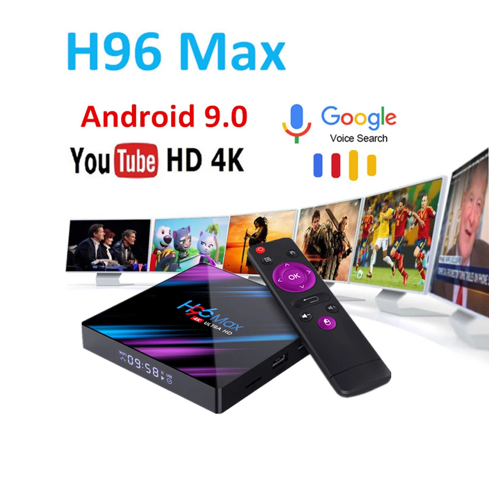 

tv box android tv nederlands h96 Max M3U Google Play 2.4/5.0G WiFi Bluetooth 4K 3D android 9.0 RK3318