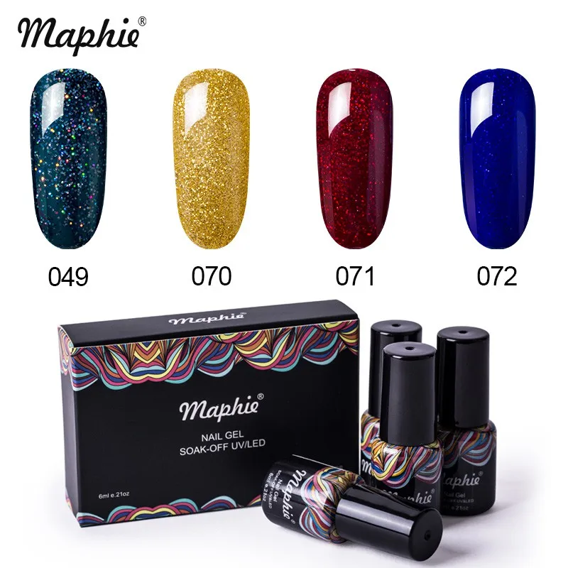 Maphie 4 шт./лот гель для ногтей с блестками лак Полупостоянный лак для ногтей набор розового цвета серия Led гель для ногтей наборы лаков с коробкой - Цвет: 11