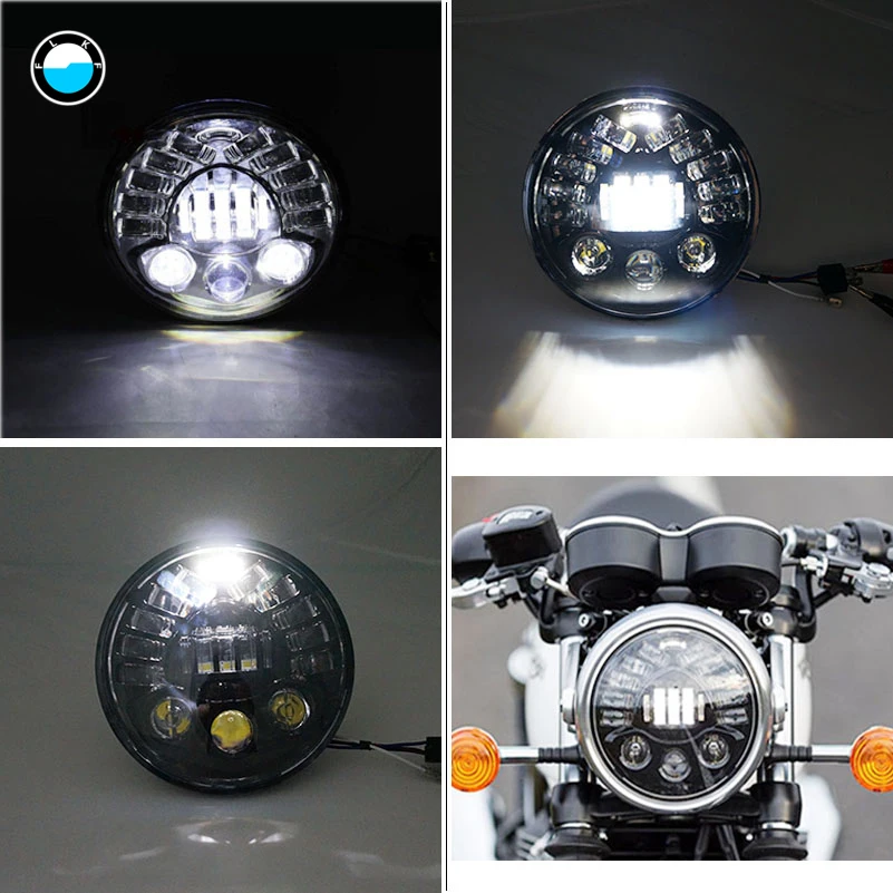 Newest 7inch Round Motorcycle Led Projector Headlight High Low Beam For