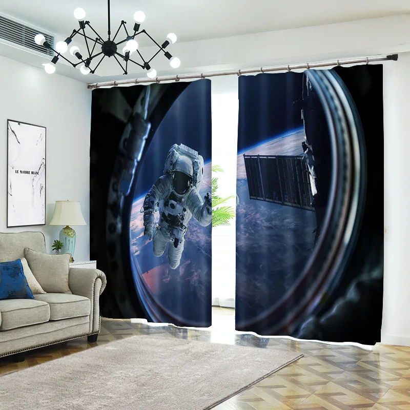 

Space 1set Digital print blackout curtains for window treatment blinds finished drapes window curtains Living room bedroom CU190