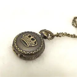 Горячая мода унисекс часы винтажные бронзовые серьги кварцевые карманные часы с подвеской цепочка ожерелье креативный Jun19