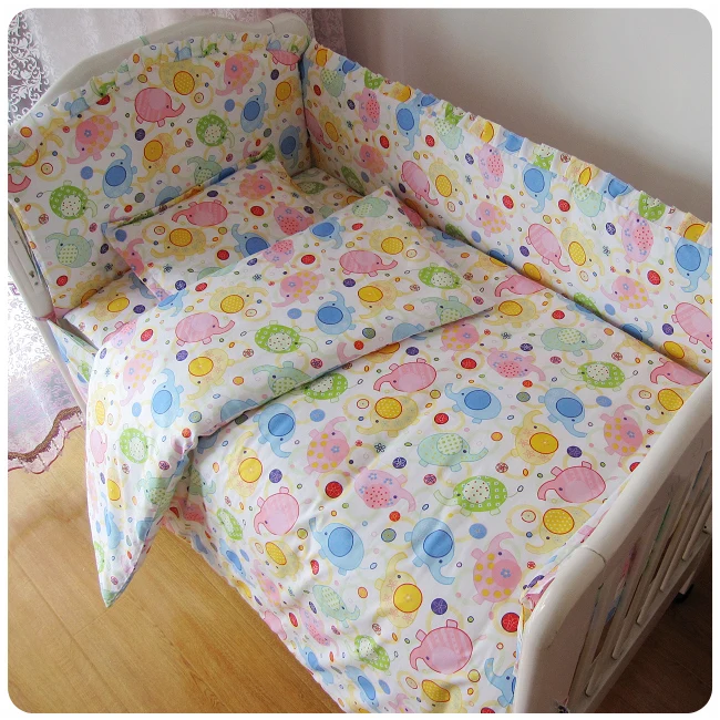 Бамперы для детской кроватки для новорожденных, хлопок, бампер для кроватки, унисекс, мультяшная кровать, безопасный Комплект постельного белья для детей, декор для детской комнаты, 6 шт