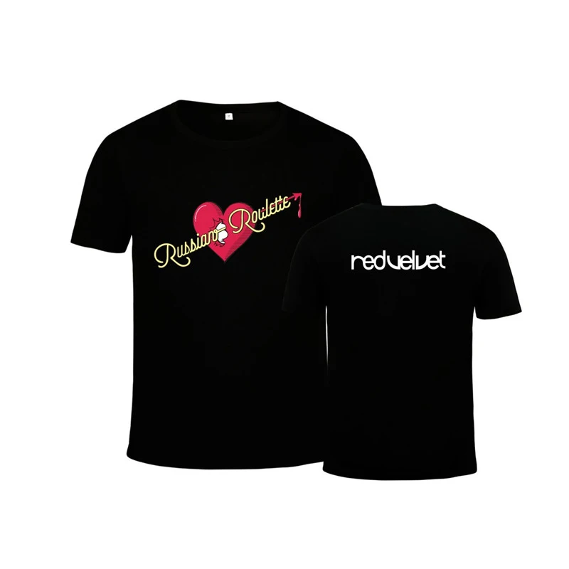 

HPEIYPEI KPOP Korean Fashion Red Velvet Album RUSSIAN ROULETTE Cotton Tshirt K-POP T Shirts T-shirt PT201