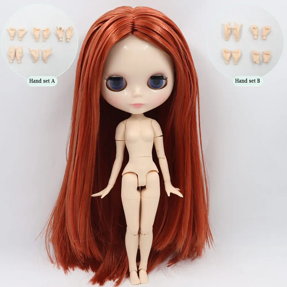 Ледяной обнаженный завод Blyth кукла серии № BL2361/0388 оранжевый смешанные жирные волосы белая кожа сустава тела Neo BJD - Цвет: like the picture