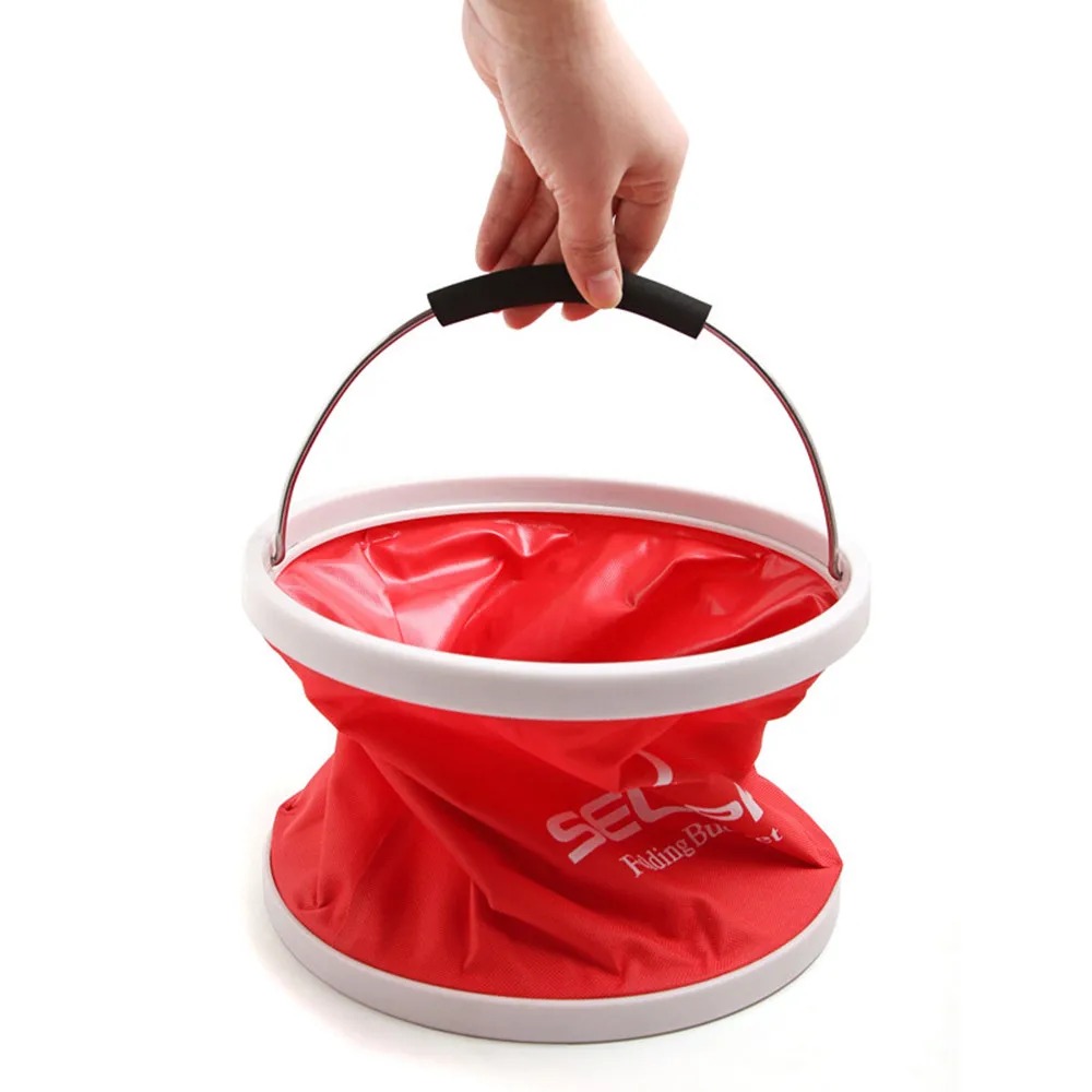  Outdoor Folding Bucket Camping Bucket Environmental Friendly Portable Folding Barrel 11L Travel Hiking Sport #3S27 (7)
