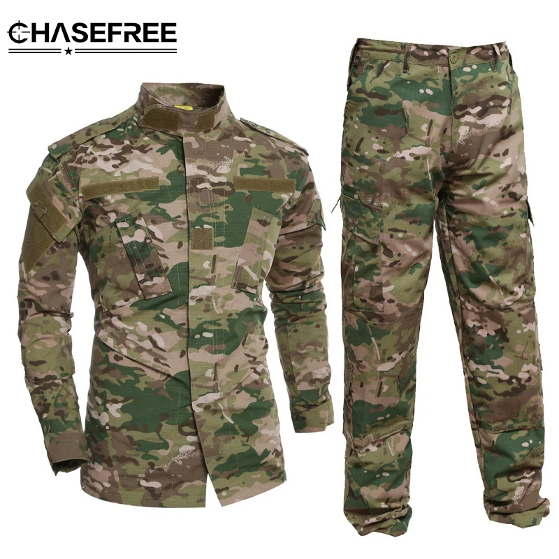 Men Tactical Military Camouflage Jacket Suits Combat Uniform Us Army ...