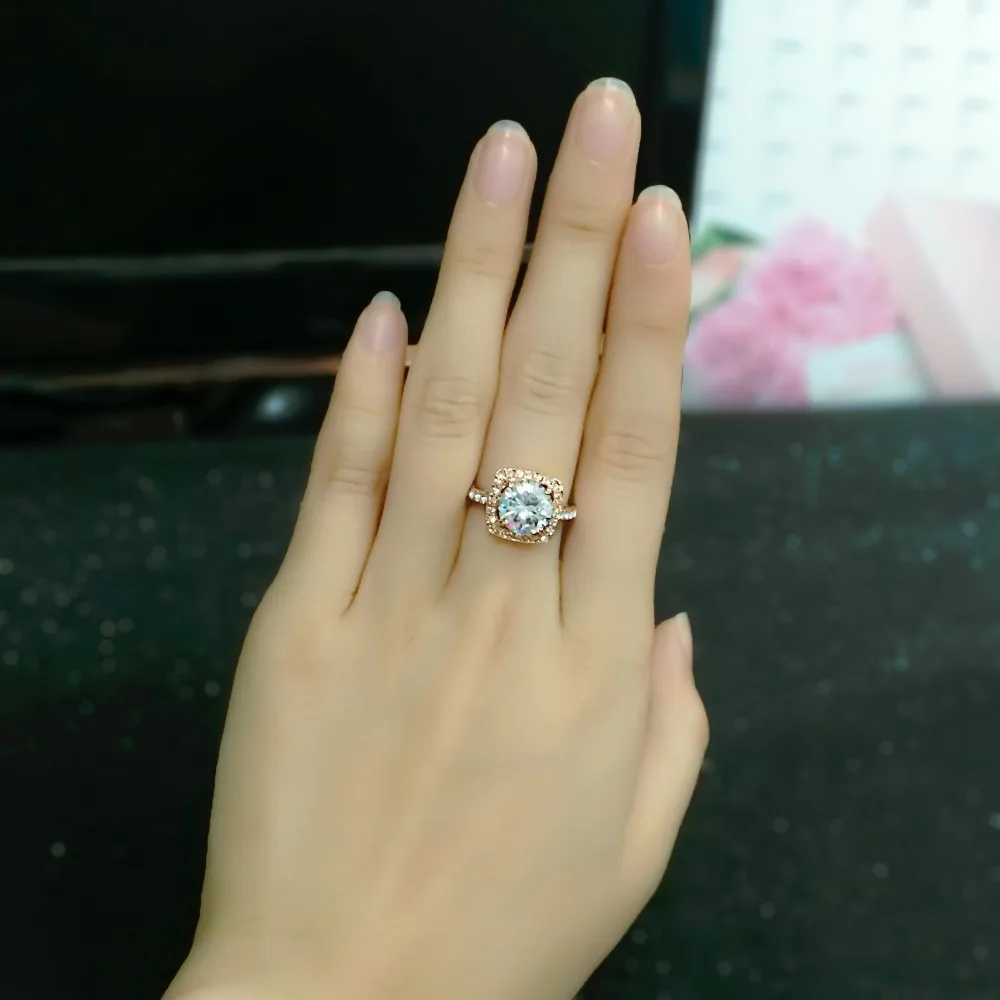 обручальные обручальное свадьба свадебная 18K розовое золото мода стразы кольца