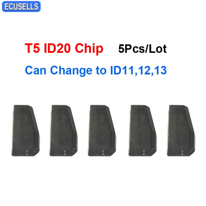

5 Pcs/Lot Car Key Chips Blank T5 ID20 Carbon Transponder Chip Avaliable Change to ID11 12 13 Programming Copy Replace Car Keys