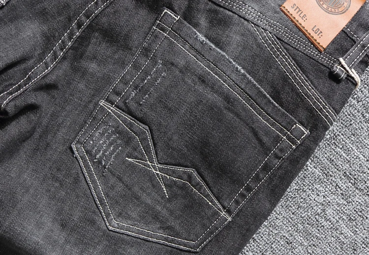 Итальянский Винтаж дизайнерские мужские джинсы черный цвет Slim Fit Классическая джинсы для женщин для мужчин длинные джинсовые пуговицы брюки девоче
